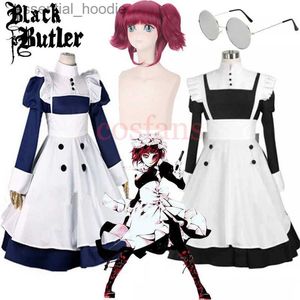 Cosplay الأزياء الأزياء اليابانية الأنيمي Black Butler Maid Heishi Meilin Maid Costme Plate-Planing Costume+Apron for Halloween PartyC24321