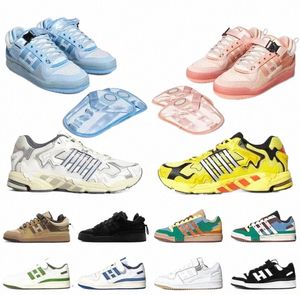 hiking Footwear Bad Bunny Forum 84 Low Casual Shoes Men Women Buckle Cream Yellow Blue Tint Easter Egg Outdoor Sports Sneakers Mens g2UA#