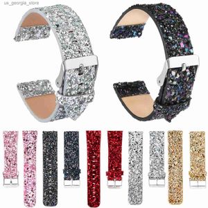 Titta på Bands Shiny Glitter Christmas Leather Band för Samsung Gear S3 Strap Metal Buckle Wristband för Gear S3 Frontier S3 Classic Y240321