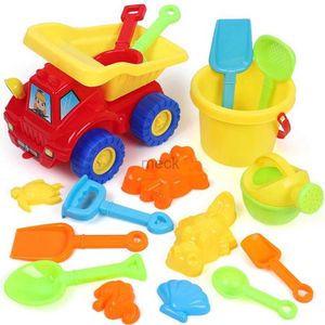 Sand Play Water Fun Kids Beach Toys For Children 6-14pcs Baby Beach Game Sandbox Set Kit Summer Toy Play Sand Water Play Cart 240321