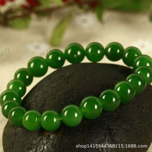 Designer de jóias pulseira luxo alta qualidade cristal natural mão corda verde jade grânulo pulseira delicadeza grânulo
