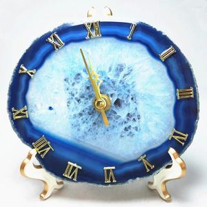 Decorative Figurines 12-13cm Agate Slices Horologe Natural Crystal Quartz Clock Healing Home Decoration