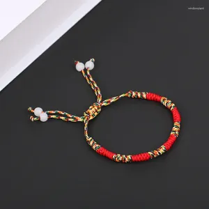 Bangle 1PC Lucky Weaved Braided Bracelet Handmade Buddhist Knots Adjustable Rope Tibetan Infinity Charm Men Women Jewelry