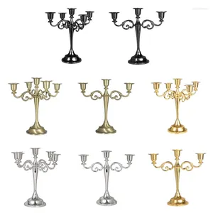 Castiçais vintage de metal, 3/5 cabeças, à luz de velas, jantar, suporte para casa, festa de casamento, decoração de mesa