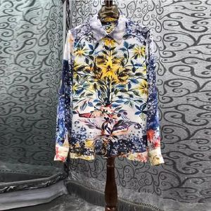 Kadınlar bluzlar ipek gömlek bluz 2024 bahar moda tarzı kadınlar dönüş yakalı vintage baskılar uzun kollu gündelik iş kadın