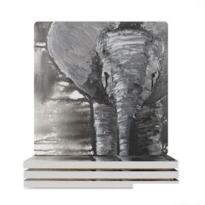 Mats Pads Table Dark Elephant Ceramic Coasters Square Coffee Cup Stand Christmas Tea Animal Drop Delivery Home Garden Kitchen Dining B Ot1Mh