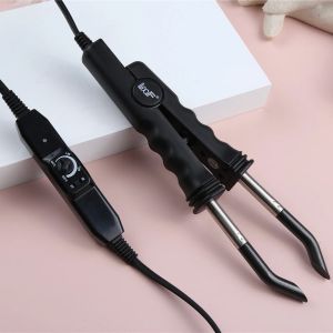 Anslutningar Hot Selling Fusion Iron Tools for Hair Extension Loof Keratin Heatbond Connector Black Color AC100240V