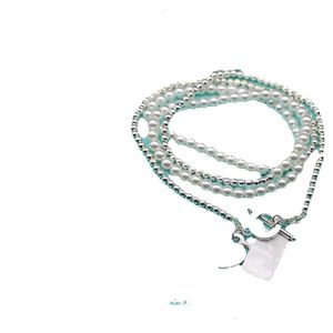 Kvinnans designer för återkomst till Heart S Pearl Pendant TF Halsband Set Woman Jewelry Gift