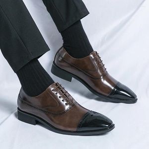 Casual Shoes Classic Men Mens Dress Block Business Rzeźbia biuro Mężczyźni Party Wedding Oxfords Rozmiary 38-46