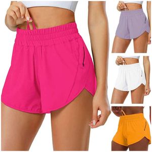 Lu Women's Yoga Pants Fitness Fitness Wysoka talia Szczupły suche oddychanie wysoka elastyczność Nylon Material Pants Sports Shorts