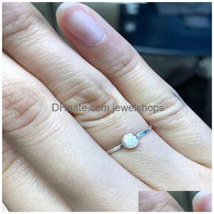 Anéis de banda design simples opala de fogo para mulheres jóias vintage noivado anillos drop entrega anel dh4pp