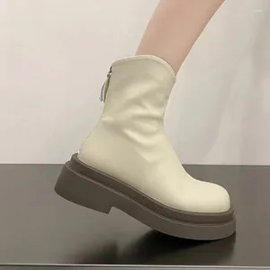 Cor casual 247 sapatos botas sólidas mulheres joelho outono couro pu salto baixo tornozelo feminino s