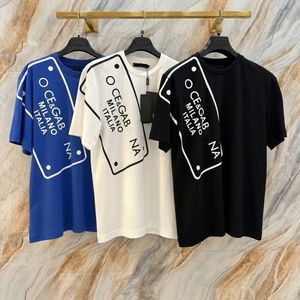 Summer Mens and Womens T-shirts Milan Designer Letter Tryckt T-shirts Casual and Fashionable Round Neck Sports Cotton Loose Short Sleeped Par T-shirts