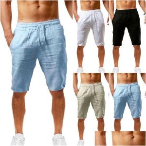 Mens Pants Solid Fitness Casual Men Loose Short Summer Soft Work Beach Shorts Drop Delivery Apparel Clothing Otumt