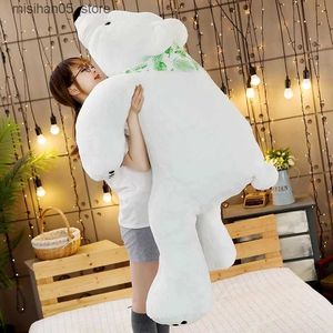 Plush Dolls Giant 60/75/100CM Polar Bear Plush Toy Soft Cartoon Animal Cute Teddy Bear Filling Doll Long Pillow Cushion Childrens Christmas Gift Q240322