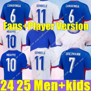 フレンチクラブフルセットフレンスジャージーサッカージャージ24 25 Giroud Mbappe Griezmann Saliba Pavard Kante Maillot De Equipe Maillots Kids Kit Loms Men Football Shirt