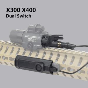 확실한 전술 X300 X400 Ultra XH35 무기 손전등 원격 듀얼 기능 스위치 사냥 라이트 일정한 순간 제어