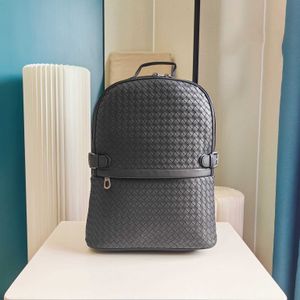 Brand weave Backpack Genuine Leather Men Woven Backpacks Fashion Real Natural Student Luxury Weave Computer Laptop Bags 240315