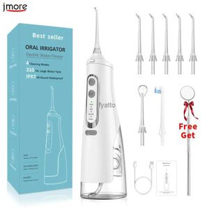 Andra apparater Oral Irrigator 4Modes 8Nozzle 310 ml stor vattentank USB laddning IPX7 Vattentät vit bärbar tandsprayvattenlinje H240322