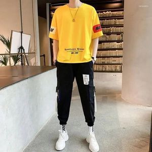 Erkek Trailsits Pantolon Setleri Sweatshirt Tişörtlü Adam Alfabe Giyim Sweatpants Spor Takımları Beyaz Top Serin Trailsuit 2024 Trend Polyester