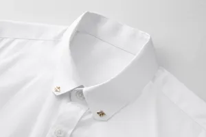 メンズカジュアルシャツ高品質の高級ジュエリー夏の半袖シャツ固体カスタマイズ男性のためのカスタマイズ