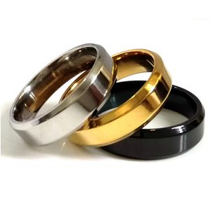 Band Rings 30Pcs Comfort-Fit Gold Sier Black 6Mm Width Shiny Mirror Finish Surface Stainless Steel Ring Trendy Classic Jewelr Dhgarden Dhsxq