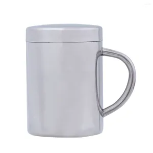 Wine Glasses 280 Ml Coffee Milk Mug Stainless Steel Cups Double Wall Mugs Heat Resistant Drinking Handles Water Glass Thermal