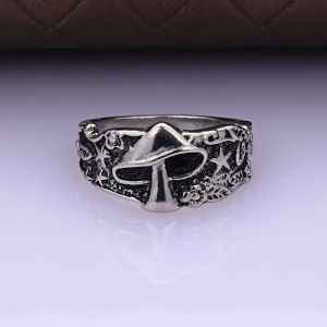 Wild Mushroom Star Flower Mönster 14K Guldringar för män och kvinnor Retro Punk Statement Par Ring Nightclub Hip Hop Biker Ringwholesale