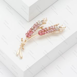 Women Brouches مصممة Brooch الكورية على غرار الأزياء اللون أذن Rhinestone أذن من القمح دبابيس البالغة إكسسوارات المجوهرات الفاخرة للملابس