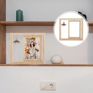 Cornici per decorazioni per la casa camera da letto telaio crea creativo immagine unica in legno appeso in acciaio inossidabile porta da tavolo da tavolo da tavolo