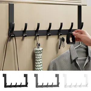 Hooks Heavy Duty Over Door Hanger Aluminum Row Hook Behind The Creative Clothes Storage Rack For Bedroom Bathroom Towels