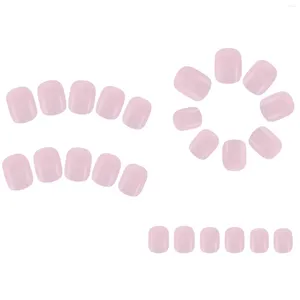 Künstliche Nägel, Maniküre, einfarbig, rosa, kurz, künstlich, charmant, bequem, wiederverwendbar, für den täglichen Gebrauch