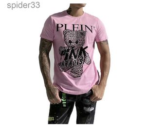 Pink Paradise Plein Thirts Designer Rhinestone Skull Men tirts الكلاسيكية عالية الجودة الهيب هوب الشارع Tshirt Top Tees Fszw59099 WHZP