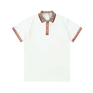 Polos masculinos designer listrado colarinho fino ajuste de manga curta polo masculino verão moda roupas masculinas xq2p