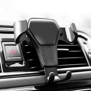 Держатели для сотовых телефонов Универсальное гравитационное автомобильное крепление для держателя мобильного телефона Автомобильный зажим для вентиляционного отверстия Подставка для мобильного телефона Поддержка GPS для iPhone Samsung Huawei LG 240322