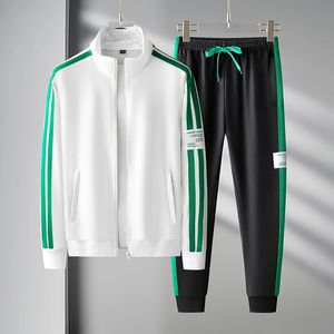 Men Stripes Tracksuit Jogging Sportsła Dwuczęściowe zestawy SAPAUAL MAN KURTA KURTA STUDY Odzież Autumn Mężczyzna Spit Sports Suit 240313