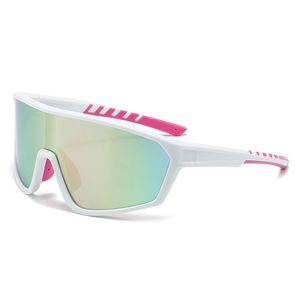 Designer-Sonnenbrillen Damen Luxus-Sonnenbrillen Herren-Sonnenbrillen Neue Sport-Sonnenbrillen mit großem Rahmen Schillernde Mode-Sonnenbrillen Fahrradbrille 3802 weiß rosa