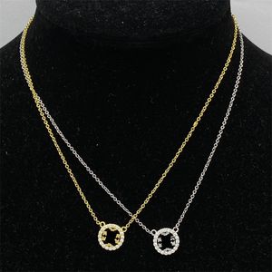 Naszyjniki wysokiej klasy projektant Diamentowy wzór symetryczny Naszyjnik Choker Naszyjnik Metalowy Złoty Naszyjnik Personalizowany codzienny wszechstronny ZL183 i4