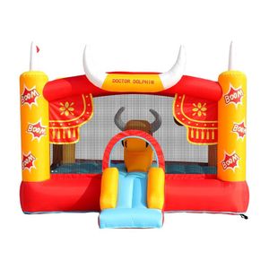 Parco giochi per bambini al coperto Moonwalk Buttafuori gonfiabile Jumper Castello di salto Casa di rimbalzo con trampolino scorrevole La casetta da gioco All'aperto Bull Riding Design Giocattoli divertenti Gif