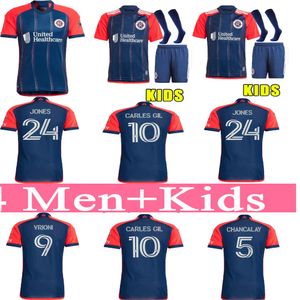 New Englands Revolution Soccer Jerseys Vrioni Wood Bou Borrero Carles Gil Polster abençoando 24/25 homens e crianças de futebol