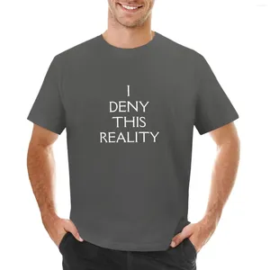 メンズタンクトップこのリアリティTシャツのおかしな特大を否定する男性用のブラックTシャツ