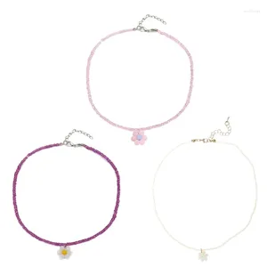 Цепи Красочные рисовые бусины Ожерелья Цепное ожерелье Ювелирные изделия для вечеринок для девочек