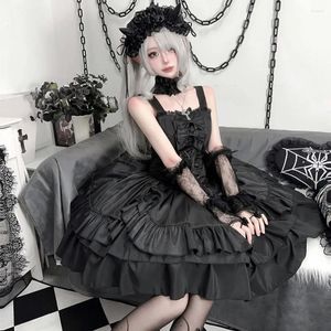 Casual klänningar gotisk stil vintage lolita jsk klänning kvinnor japan harajuku cosplay kostymer viktorianska bågbandage ruffles prinsessan fest