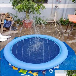 Tappetino gonfiabile per spruzzo d'acqua Tappetino antiscivolo per animali domestici Giochi all'aperto per giochi estivi in piscina Gioca a Toy Sprinkle 230923 Consegna a goccia Baby Ki Otr4D