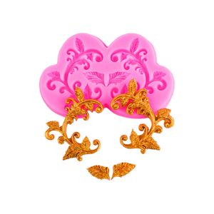 Baroque Fondant Mold European Relief Scroll Silicone Molds Vine Grass Cake Border Decoration Mold Cake Decoration Cupcake Topper Chocolate Candy Polymer 1222075