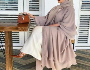 Sólido aberto abaya quimono dubai turquia kaftan muçulmano cardigan abayas vestidos para mulheres casual robe femme caftan islam roupas ethni6773400