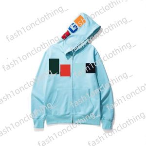 Bapestar Hoodie Mens Hoodies Bapessta Design Vermelho Amarelo Azul Splicing Fleece Sweater Plus Size 3Xl Zipper Amantes Moletons Designer Bapestar Camisa 906