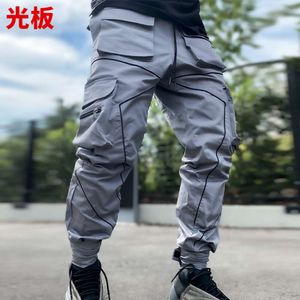 Autumn Mens Casual Pants Black Leggings Closed Feet Loose Straight Tube American Overalls