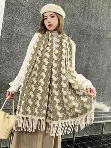 Halsdukar imitation kashmir stickad vintage halsduk huvudduk vinter kvinnor damer män preppy plädtryck halsve pashmina mujer pareo sjal