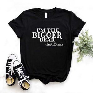 T-shirt da donna I am Big Bear Beth Darton T-shirt da donna stampata T-shirt casual in cotone divertente T-shirt top della linea Hipster FS-453 adatta per ragazze giovani 240323